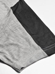 LV Summer Fashion T-Shirt & Lounge Short Suit For Men-Grey Melange with Black Stripe-BR13910
