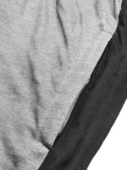 LV Summer Fashion T-Shirt & Lounge Short Suit For Men-Grey Melange with Black Stripe-BR13910